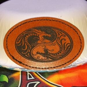 White and Brown Leather Patch